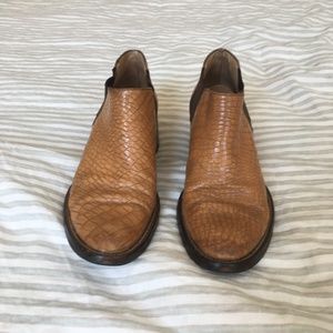 Vintage Beige Croc Leather Cowboy Boots 37/7.5